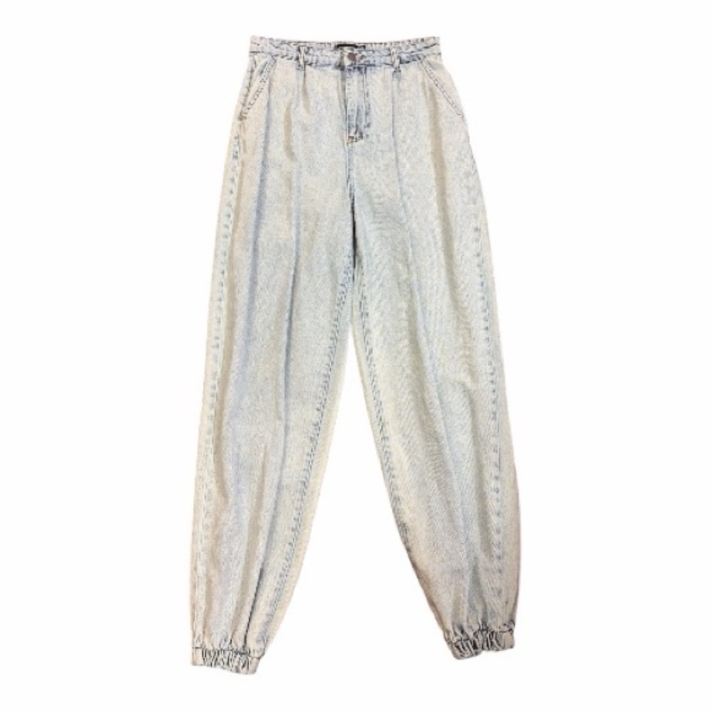 PrettyLittleThing acid wash or light wash jogger jeans